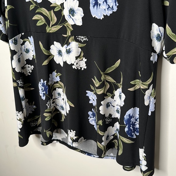 Addition Elle Printed Black Floral Off-Shoulder Top With Cutout At Front - Picture 13 of 13